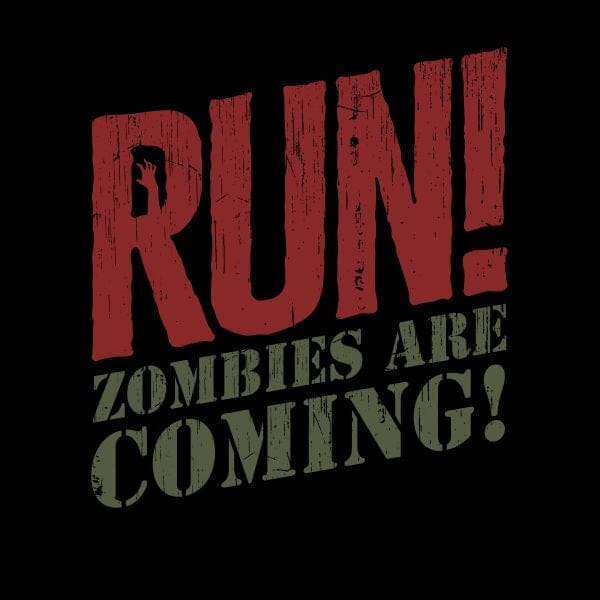 RUN! Zombies Are Coming! Dames T-shirt - Zwart - 3XL