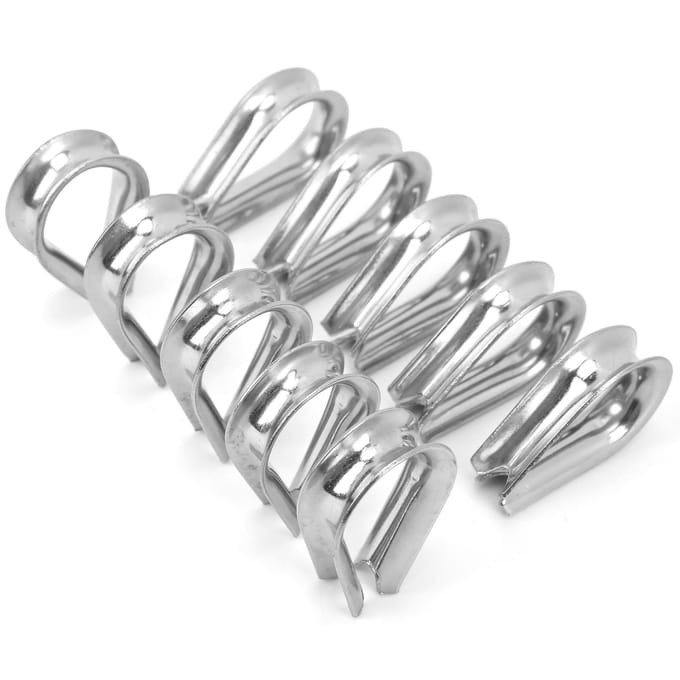 8MM Roestvrij Staal Boot Staalkabel Klemmen Kabel Beschermingsringen Oogplaten Klemmen white