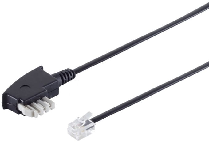 TAE-N - RJ11 telecom kabel | Philips/Panasonic (6P4C) | zwart | 3 meter
