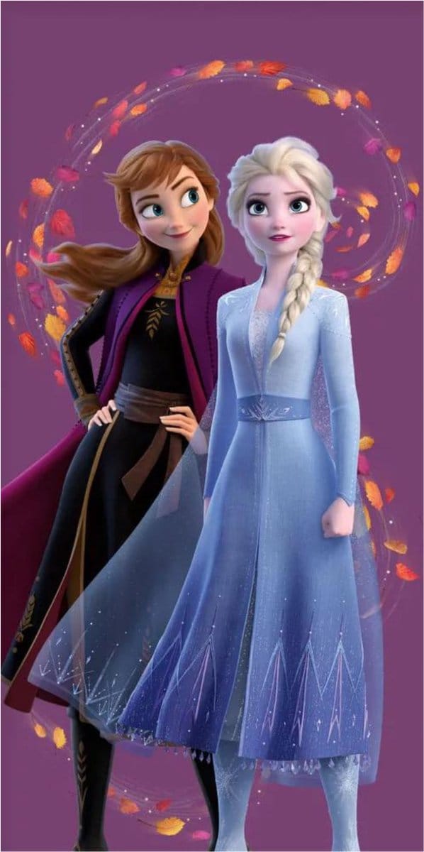 Frozen strandlaken sisters 70 x 140 cm paars