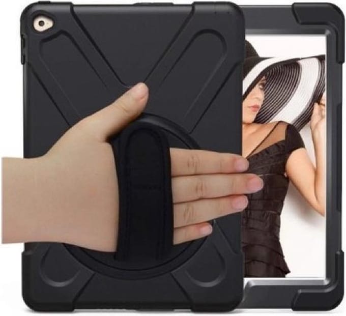 Casecentive AirStrap Hardcase - Met Handvat - iPad 9.7 2018/2017 Hoes zwart