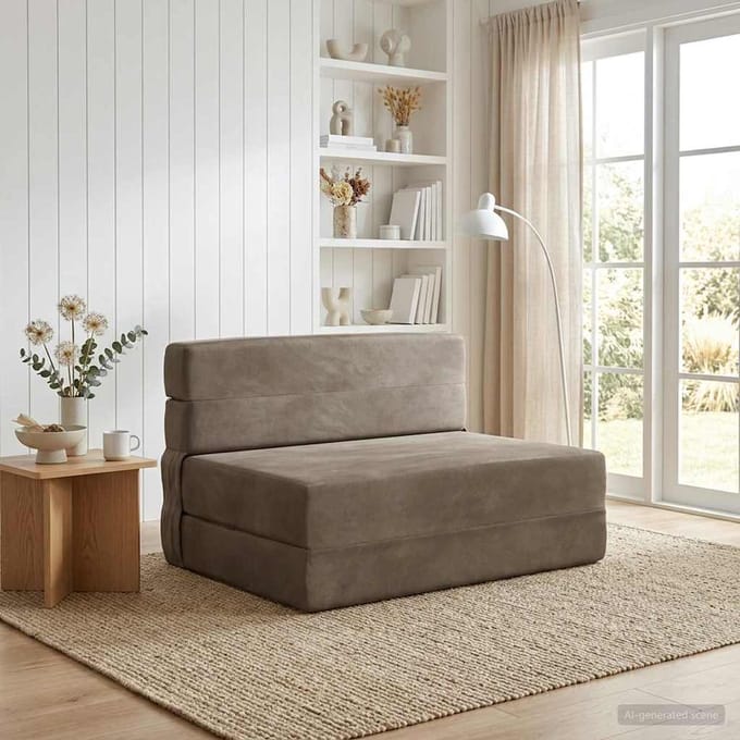 vidaXL - Vouwbare - Sofa - Bed - Lichtgrijs - 70 - x - 72 - x - 60 - cm - Stof