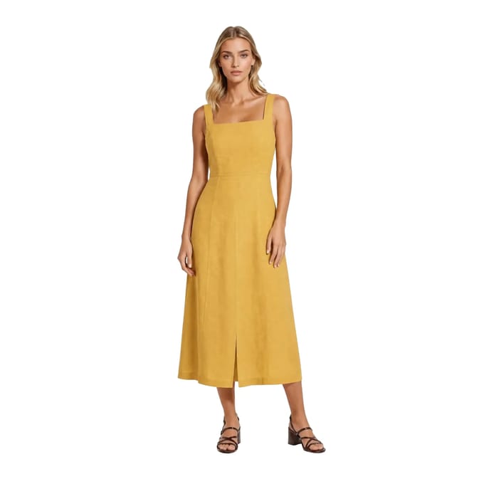 Vierkante Hals Jurk Dames Haris Cotton