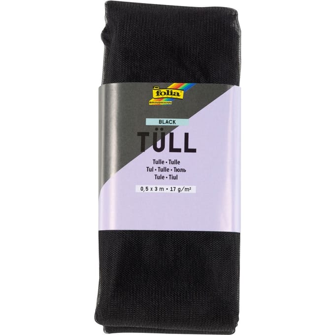Tule stof, 3 m - Zwart