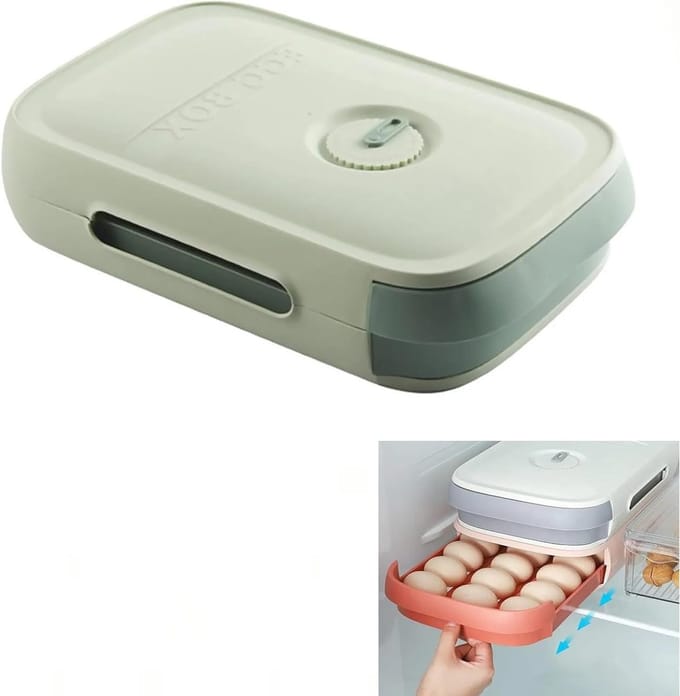 Plastic Eierdopjes en Eierenhouder - Stapelbare Eierbox voor Koelkast, Keuken en Picknick met Versheidsmarkering