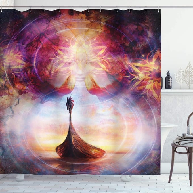 ABAKUHAUS Wikinger douchegordijn – Violet – 175x240 cm – Polyester