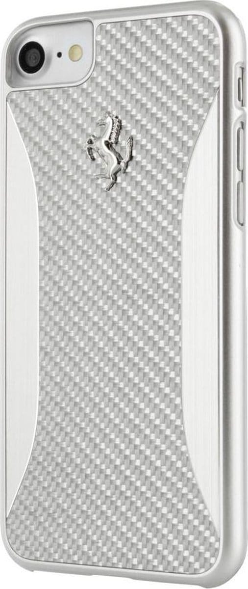 Ferrari Backcover Carbon voor iPhone 7/8/SE(2020)/SE(2022) - Zilver