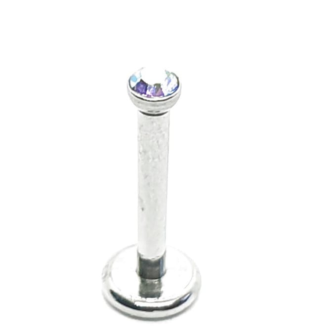 Zilver Met Steentje - Tragus / Labret Piercing