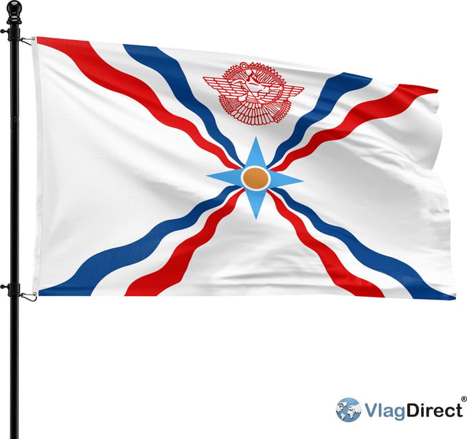 VlagDirect - Assyrische vlag - Assyrië vlag - 90 x 150 cm.