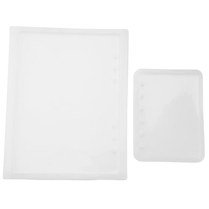 Ensemble de 2 pièces Moule en Silicone Forme Carnet A5 A7 pour Couverture Bloc-notes Cristal Résine Époxy Diy white
