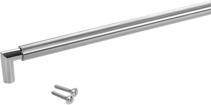 SOTECH meubelgreep bargreep E9 echt roestvrij staal BA 480 mm / Ø 16 mm met verchroomde sokkels / Design meets function