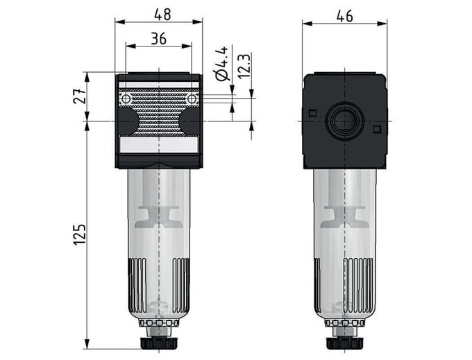 Filter 5microns G1/4'' 2000l/min Auto Beschermende Kooi Polycarbonaat Multifix 1
