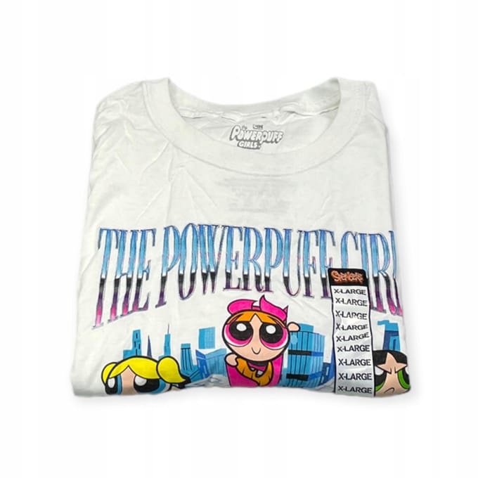 Koszulka T-shirt damski okrągły dekolt SPENCER'S POWERPUFF S white