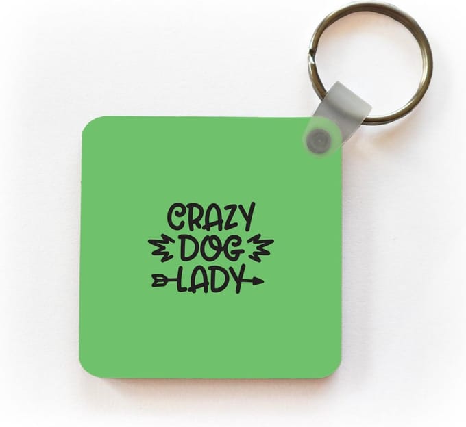 Sleutelhanger - Uitdeelcadeautjes - Crazy dog lady - Hond - Spreuken - Quotes - Plastic