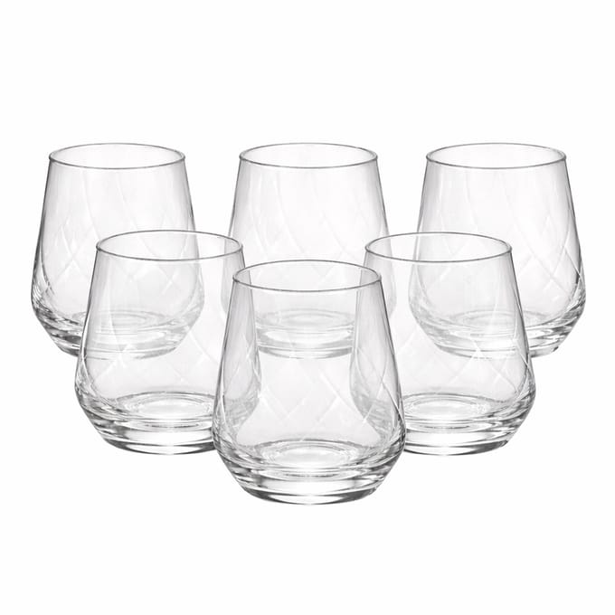 KROSNO Splendour Lumi Drinkglazen – Set van 6 – 400 ml – Transparant Glas – Luxe Design