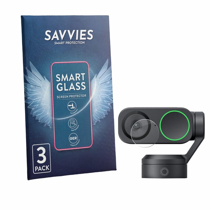 3 Stuks Savvies Screenprotector - geschikt voor Insta360 Link 2 (Lens) - beschermfolie glas transparant