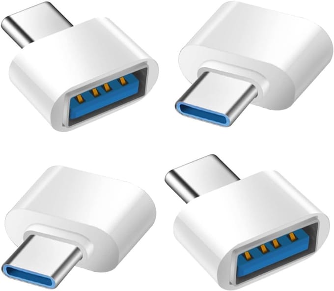 USB C naar USB Adapter Set van 4, Type C naar USB 3.0 OTG Adapter voor MacBook, iPhone, iPad en Android Smartphones, Geschikt voor Tablets en Meer (Wit)