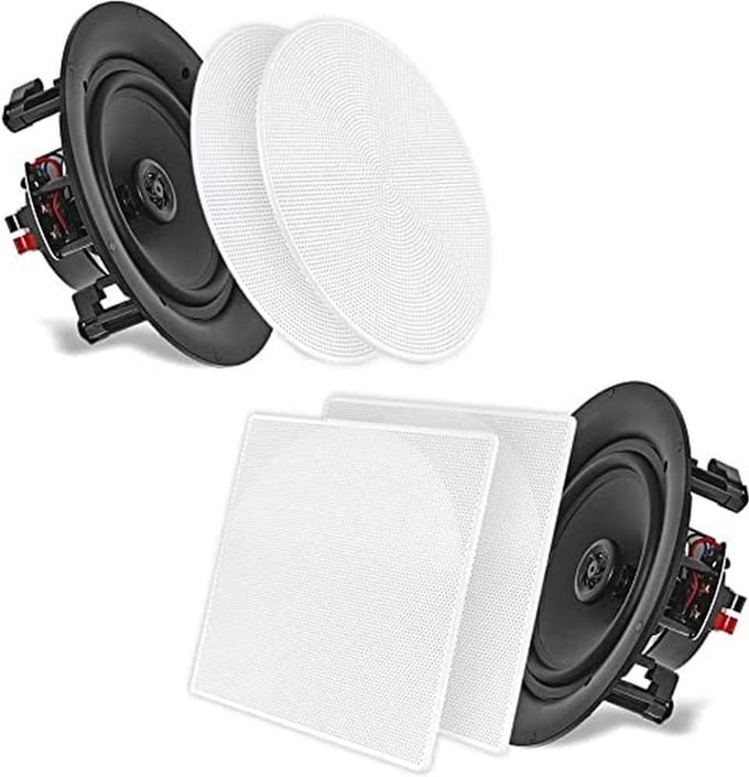 Pyle Luidsprekers- Plafondluidsprekers- Wandluidsprekers- Plafondspeakers- Inbouwluidsprekers voor Thuis - 2-Weg Speakers - 300 Watt – Set van 2