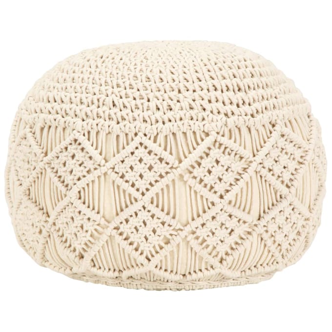 vidaXL - Poef - macramé - handgemaakt - 45x30 - cm - katoen