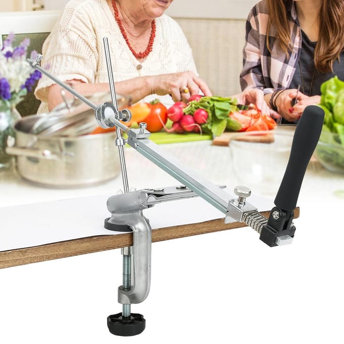 Vaste hoek slijper mes keuken slijper beugel omkeerbaar met 4 slijpstenen gray