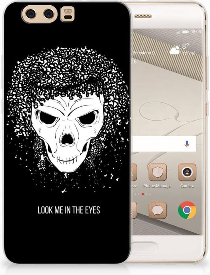 Silicone Back Case Huawei P10 Plus Skull Hair