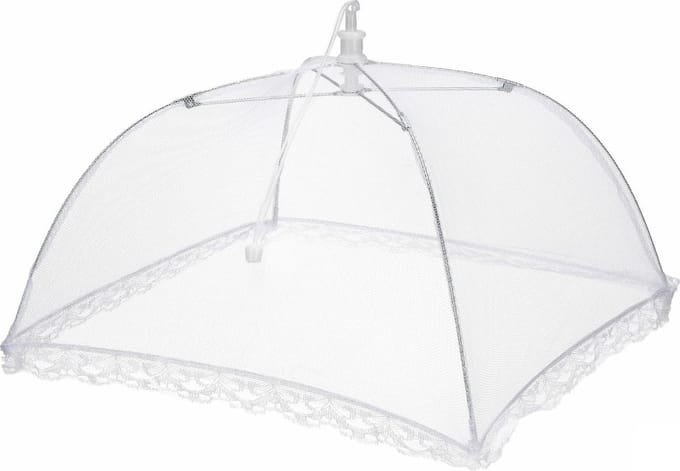 Vliegenkap uitklapbaar 30 x 30 x 20 cm wit - 3 Stuks