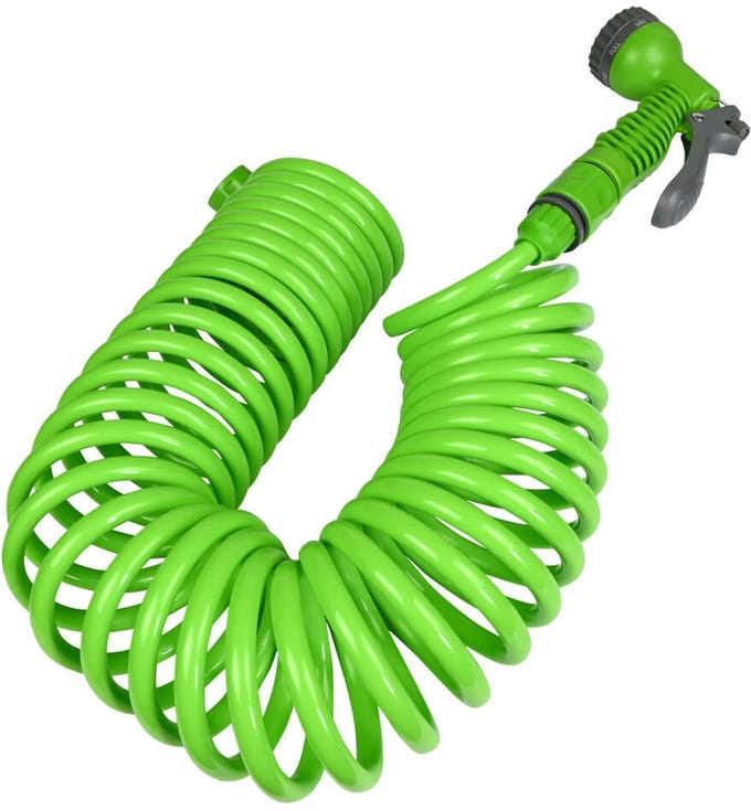 Benson Flexibele/uitrekbare tuinslang - 10 meter - met sproeikop - tuinbewatering