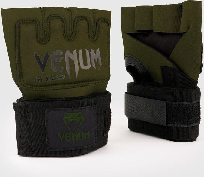 Venum Kontact Gel Glove Wraps Khaki Zwart - XS