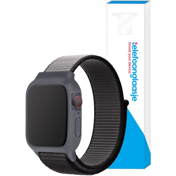 Apple Watch Bandje met Hoesje - 44mm - Grijs