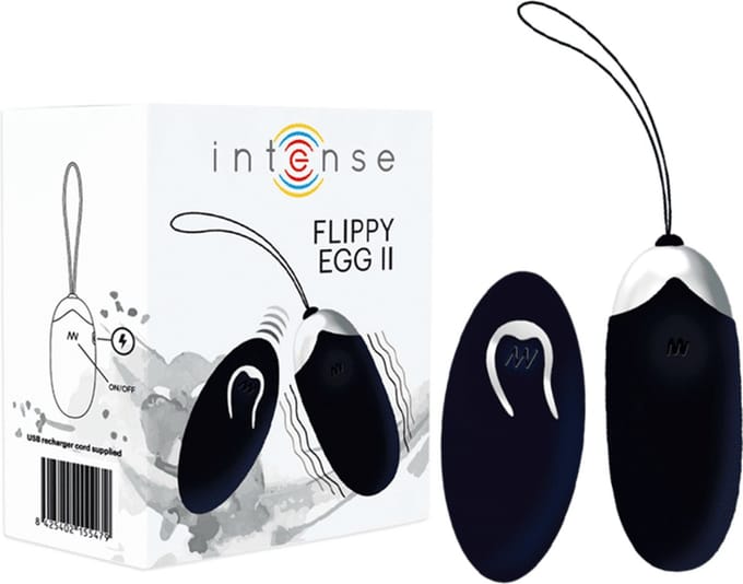 INTENSE - FLIPPY II HUEVO RECARGABLE REMOTO Black