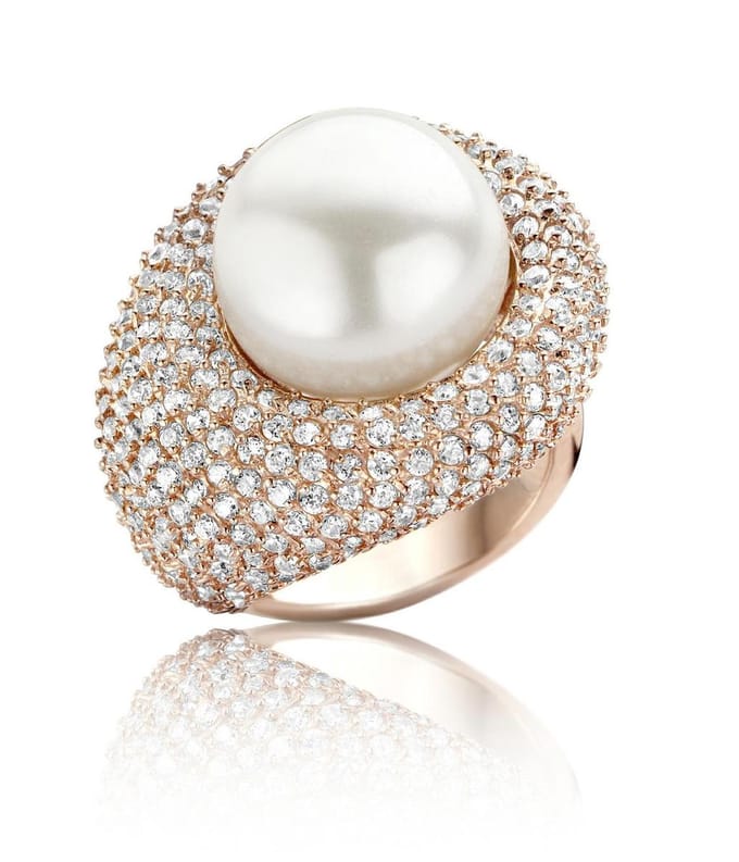 Orphelia Ring Rood verguld Parel Zirconium Zilver 925 R-13447/56