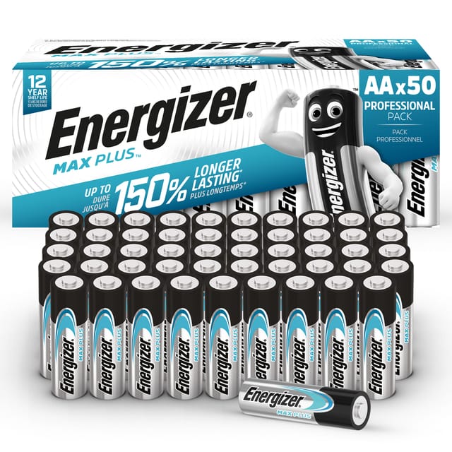 Energizer Max Plus AA batterij (penlite) Alkaline 1.5 V 50 stuk(s)
