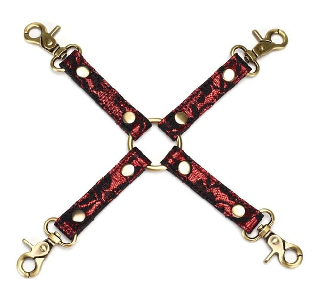 Liebe Seele - Victorian Garden Exclusieve Hogtie - Vegan Friendly - Zwart/Rood