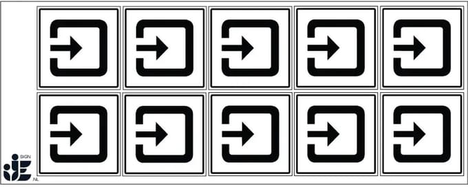 Ingang gebouw sticker | 5 x 5 cm - 10 stuks per vel