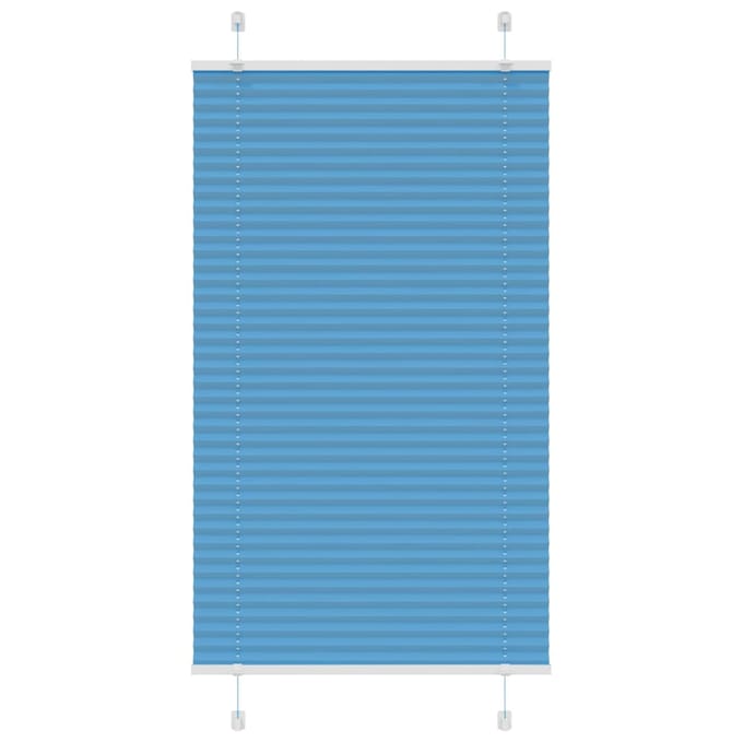 vidaXL - Plissé - rolgordijn - 80x100 - cm - stofbreedte - 79,4 - cm - polyester - blauw