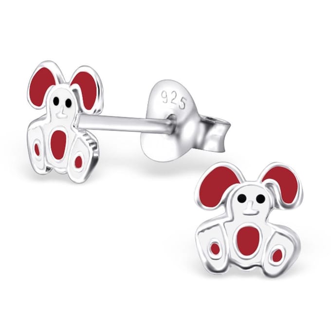 Princess Oorbellen Konijn - 925 Zilver E-Coating - Dier - ∅6mm