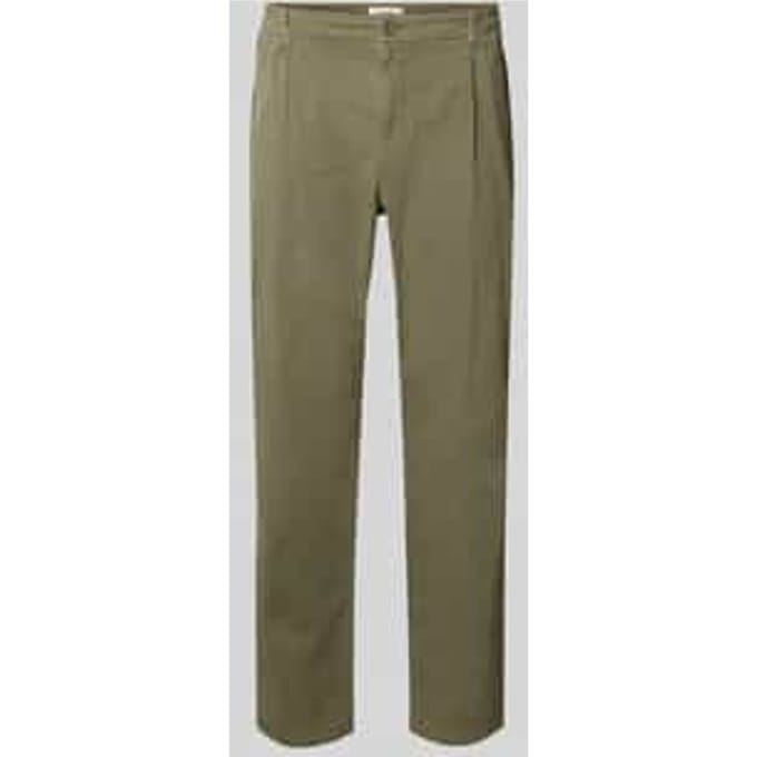 Tapered fit chino met bandplooien, model 'ADHANN'