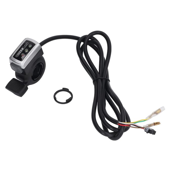 106DX Duimgashendel voor Elektrische Fiets Scooter met Schakelaar Batterijstatus Vingergashendel Accelerator Handvat 36V black