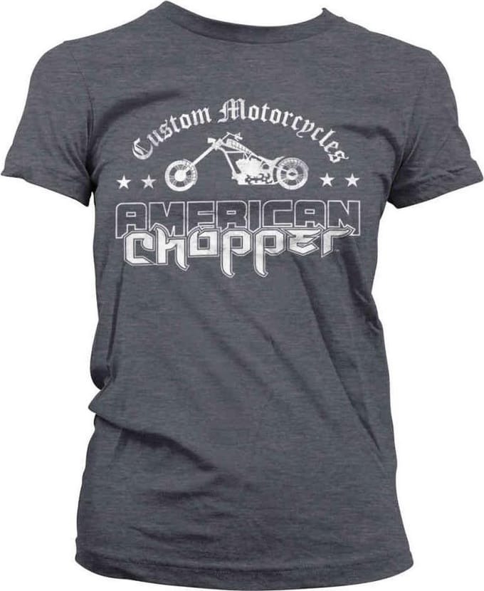 American Chopper Dames Tshirt -L- Washed Logo Grijs