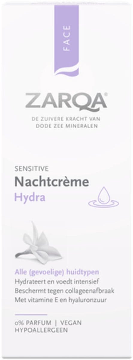 ZARQA Nachtcreme Hydra - 50ml - Hypoallergeen - hydraterend