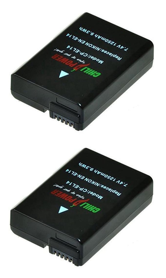 ChiliPower EN-EL14 / EN-EL14a accu voor Nikon - 1250mAh - 2-Pack