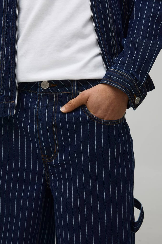Krijtstreep Timmerman Baggy Fit Jeans | Indigo | Size 32