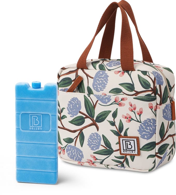 Brisby 4 Laags Geïsoleerde Koeltas - Lunchtas - Kolftas 4 liter - Bloemetjes Wit