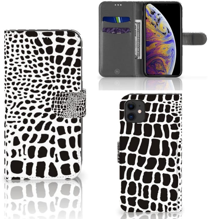 Book Case voor Apple iPhone 11 Telefoonhoesje met Pasjes Slangenprint