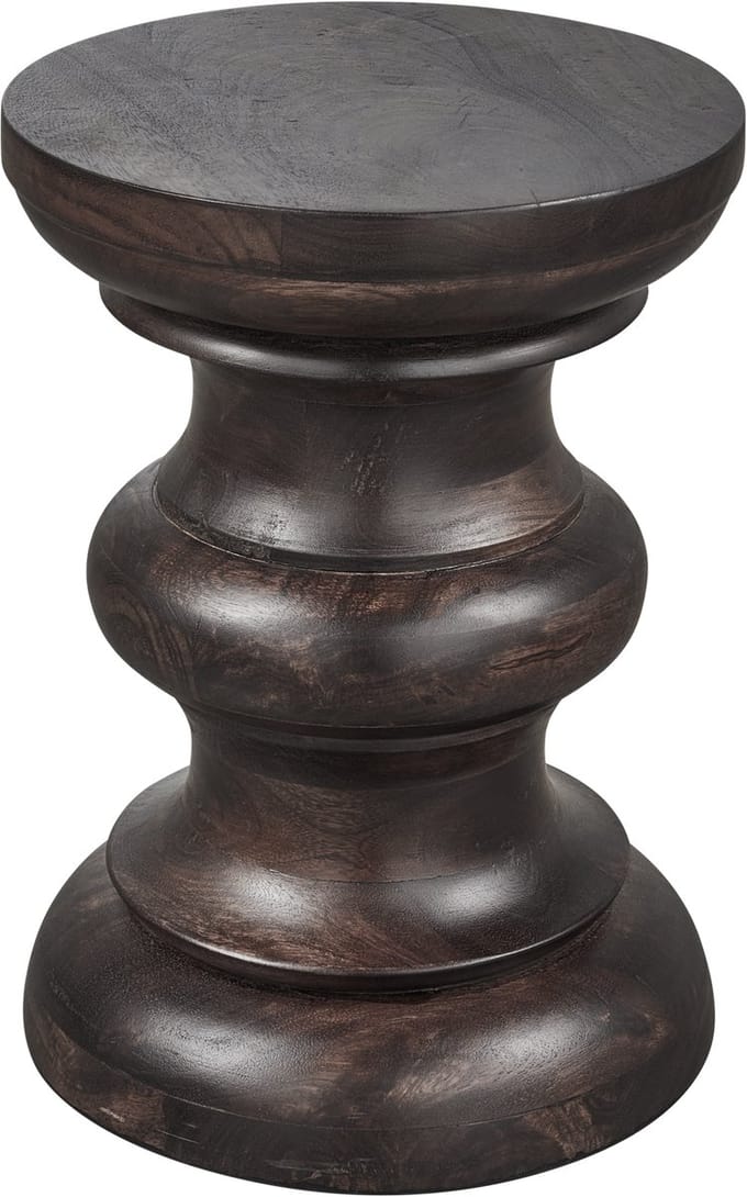 WOOOD Jonah Bijzettafel - Hout - Donkerbuin - 42x30x30