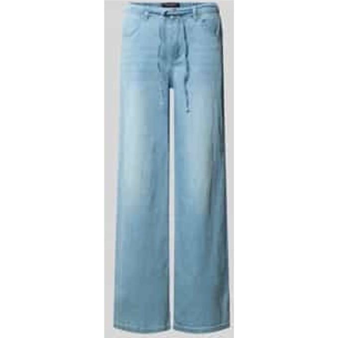 wide leg jeans met strikceintuur