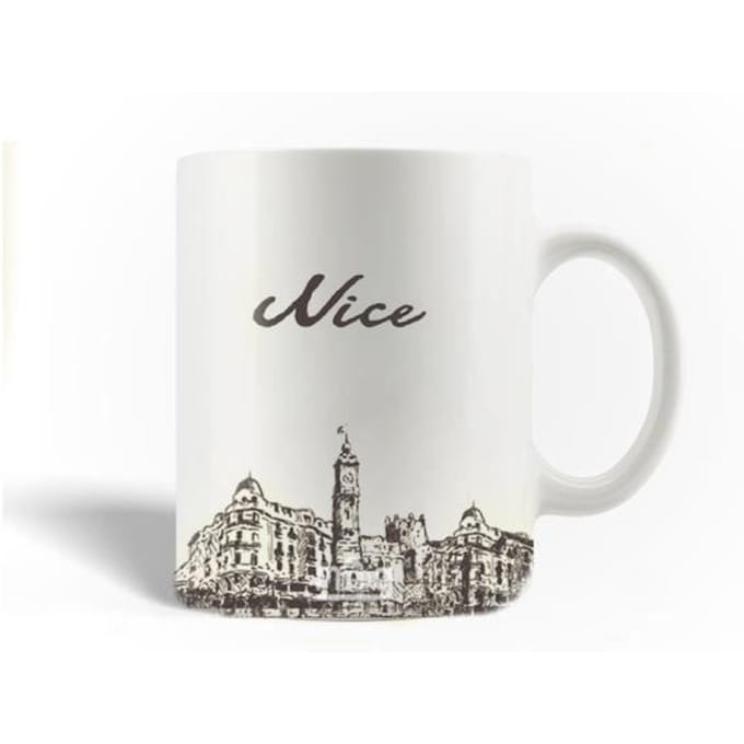 Mug en Céramique - Nice - 30cl - Blanc - Compatible Lave-Vaisselle - Rond