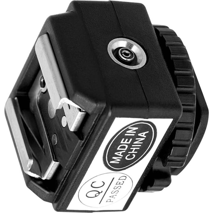 Camera Flitslicht Houder Hot Shoe Adapter Verlenging Flitsbeugel met PC Sync Poort Universele Schoen Adapter voor DSLR black