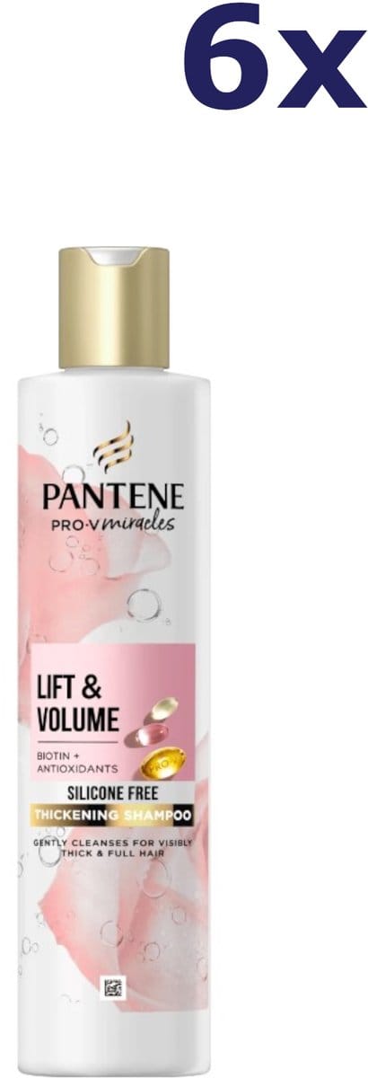6x Pantene Shampoo - 250ml - lift & volume
