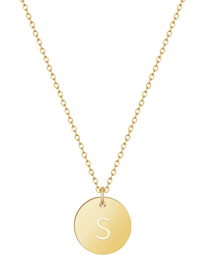 good.designs Ketting 18 K verguld met lettermunt S